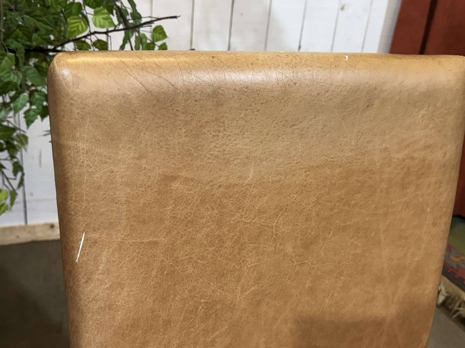 Set of 4 English beech chairs with faux leather from the 1980s.