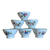 Facet bowls and pedestal decorated with flowers