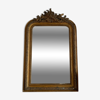 Mirror Louis Philippe golden patina and ornaments