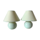 Paire de lampes vintage vert d’eau