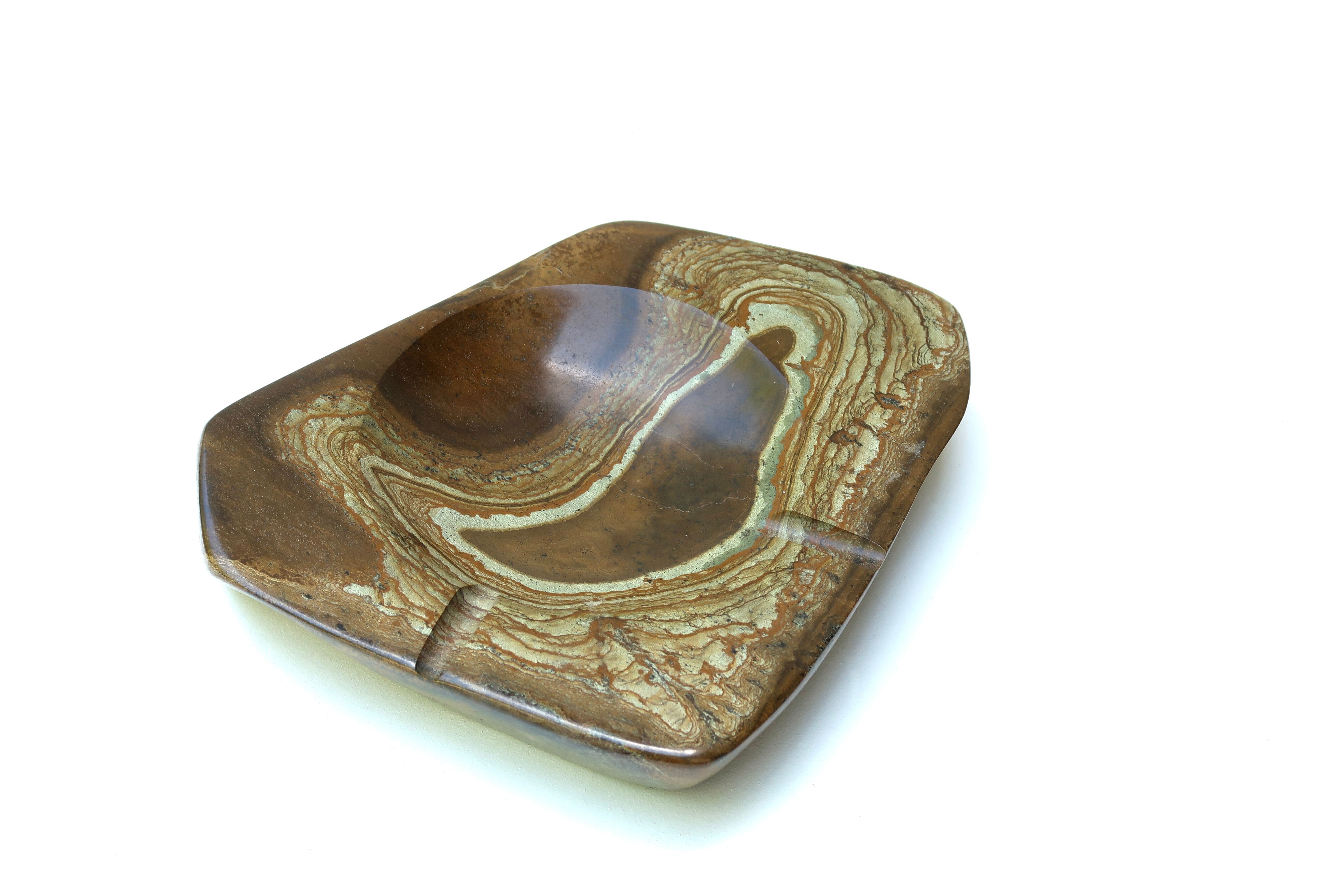 Carved stone ashtray, 70s
