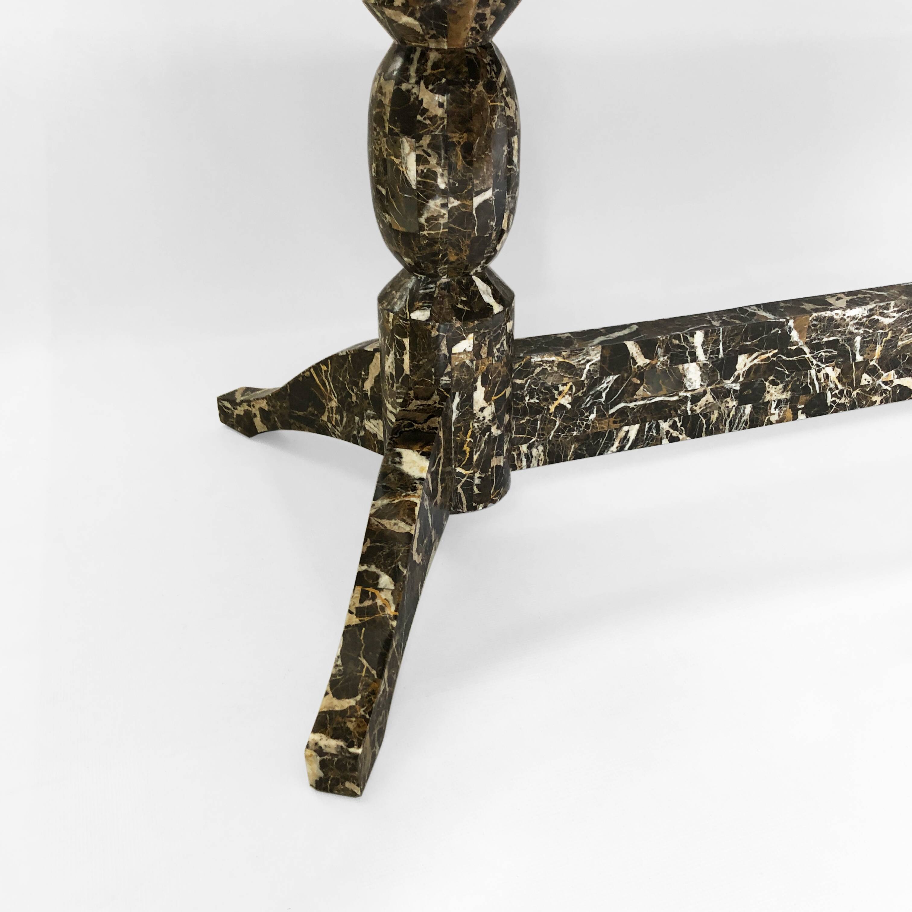 Maitland-Smith Tessellated Brown Marble Dining Table 1970s 1980s