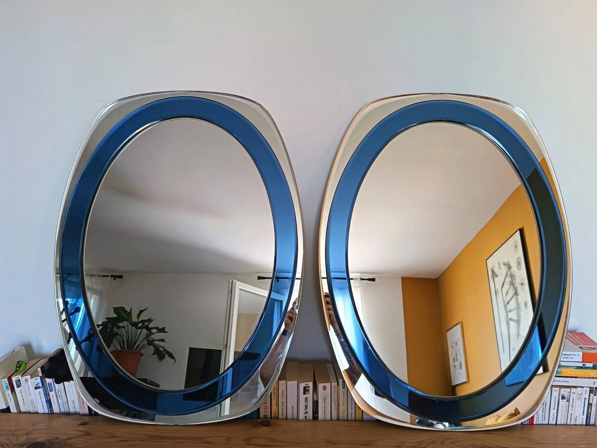 Pair of vintage italian mirrors from the 70s – attributed to cristal art