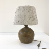 Pyrite stoneware lamp and wool lampshade