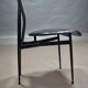 Chaises de salle à manger en cuir noir par Giancarlo Vegni et Gualtierotti pour Fasem, Italie, années 1980, ensemble de 6.