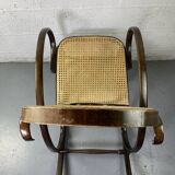 Rocking chair Chair in wood and Cannage from the 70s