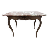Louis XV mid-table in oak and marble, 18th century.