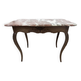 Louis XV mid-table in oak and marble, 18th century.