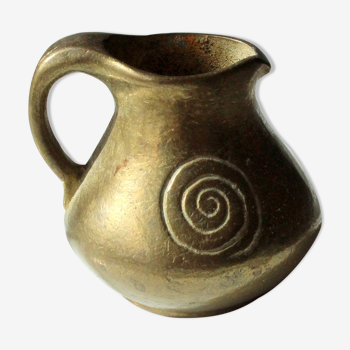 Small heavy brass pitcher, vintage