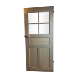 Workshop door in wood and glass