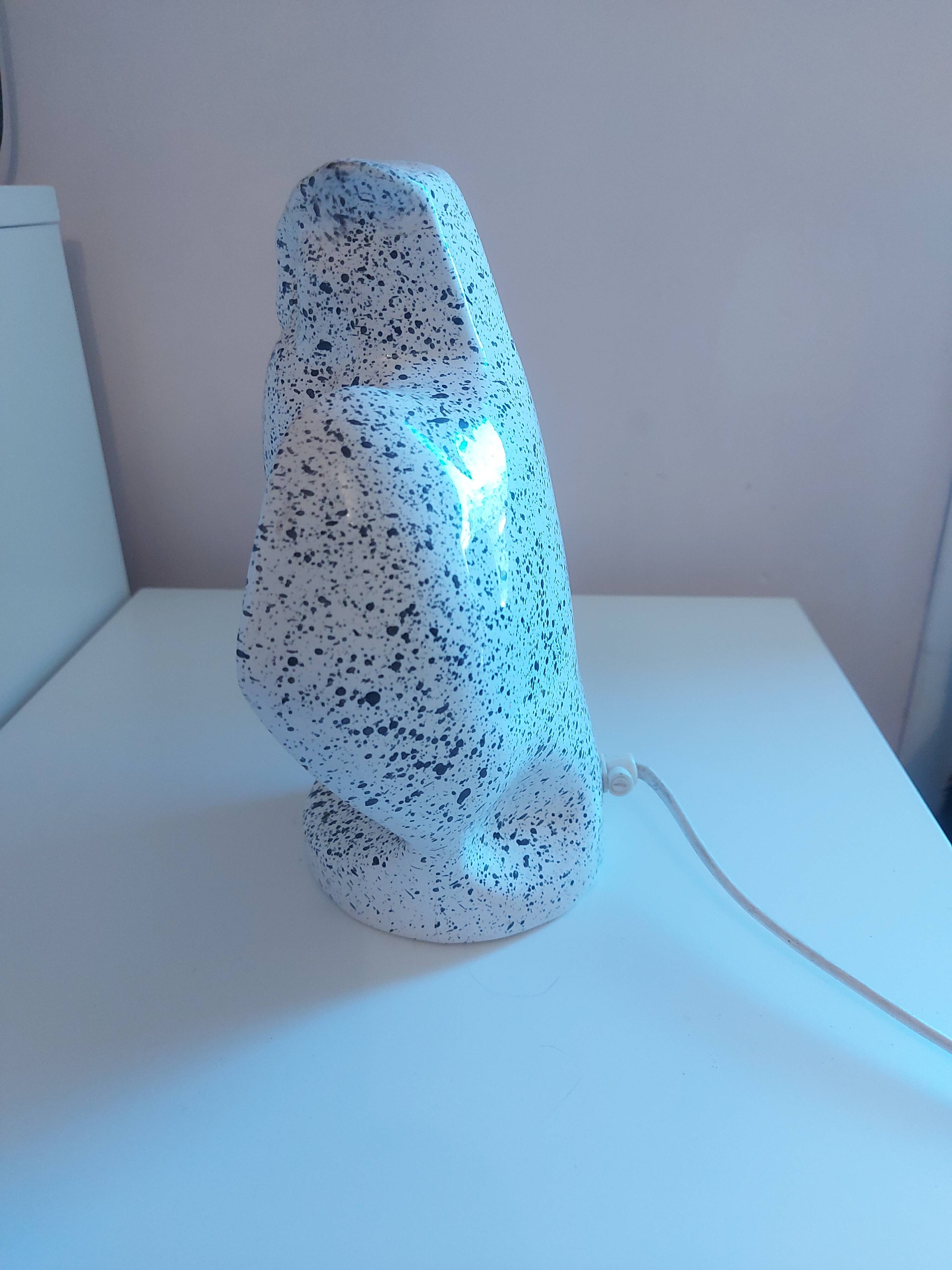 Vintage 80's owl ceramic lamp