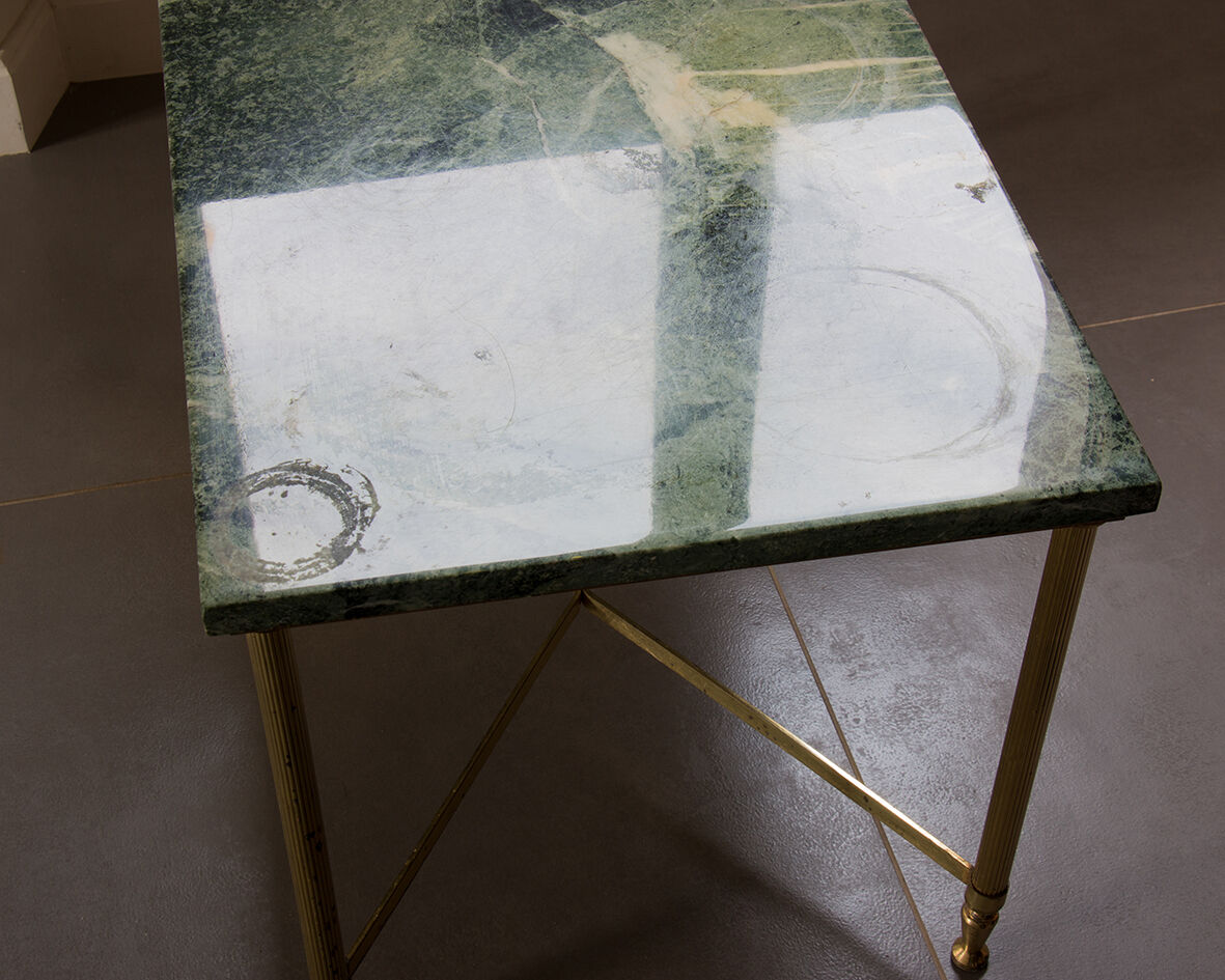 Green marble coffee table