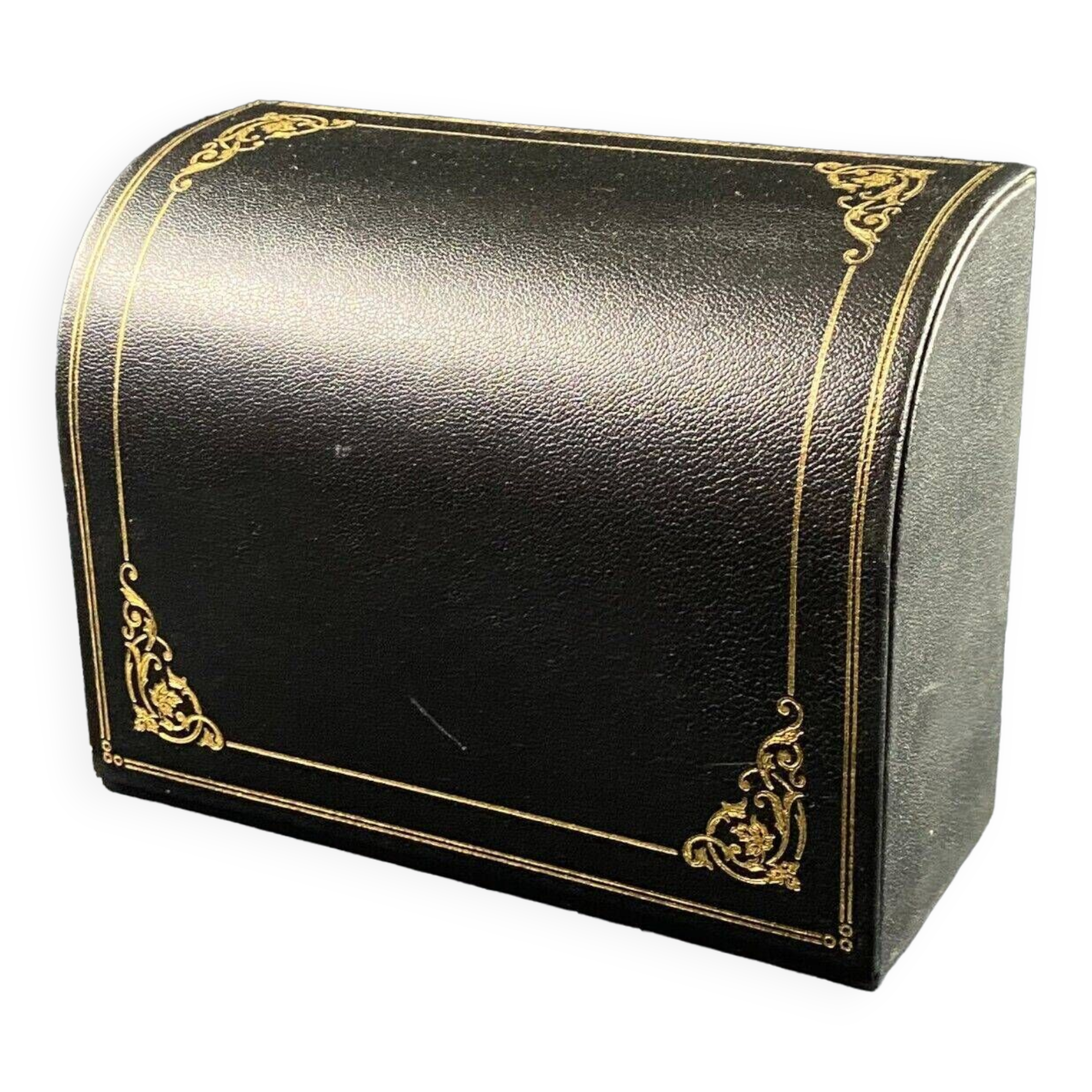 Le Tanneur mail binder sorter leather gilded decoration with small Regency style iron