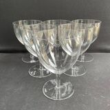 6 large glasses in light blown crystal