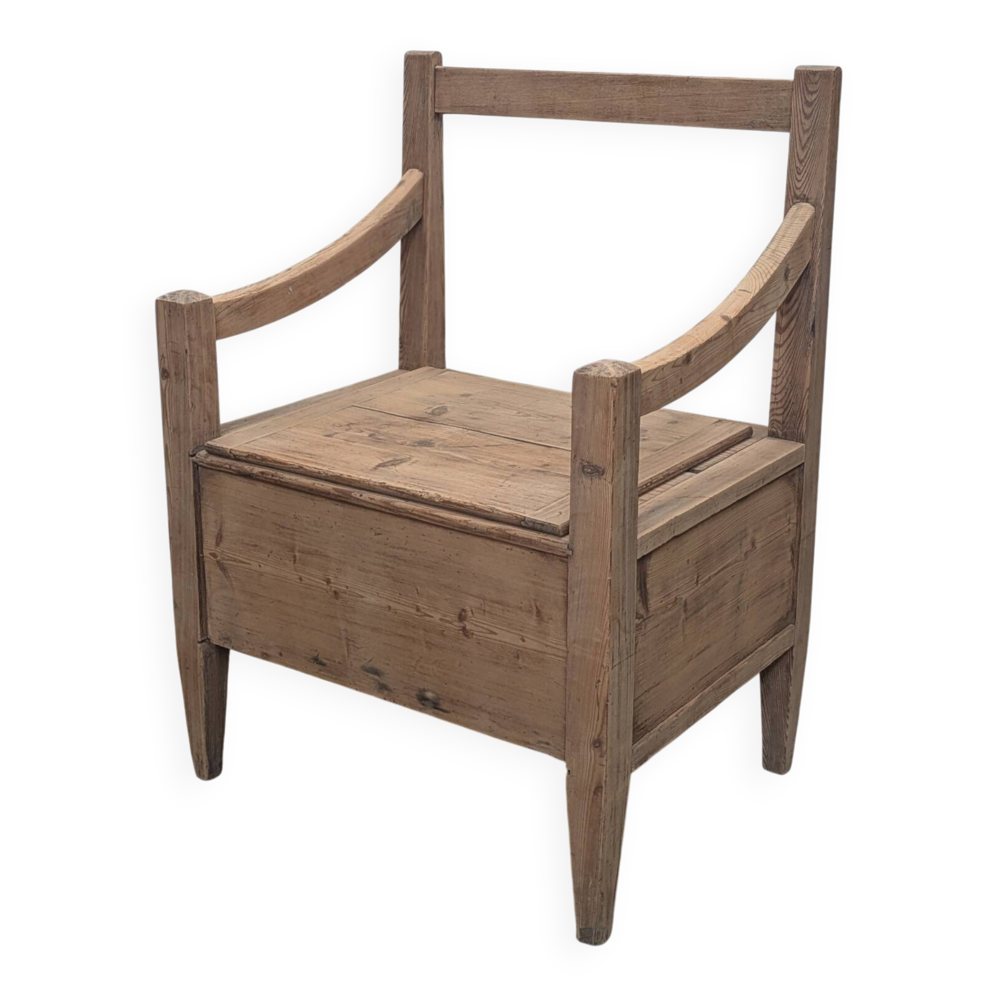 Antique armchair in raw wood