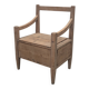 Antique armchair in raw wood