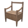 Antique armchair in raw wood