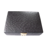 Box a bijoux ancien leather on wood satin interior and red velvet, with compartment