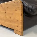 Vintage Brutalist Leather Armchair, 1960s–1970s