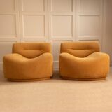 Pair of wavy armchairs - Italy 1970s