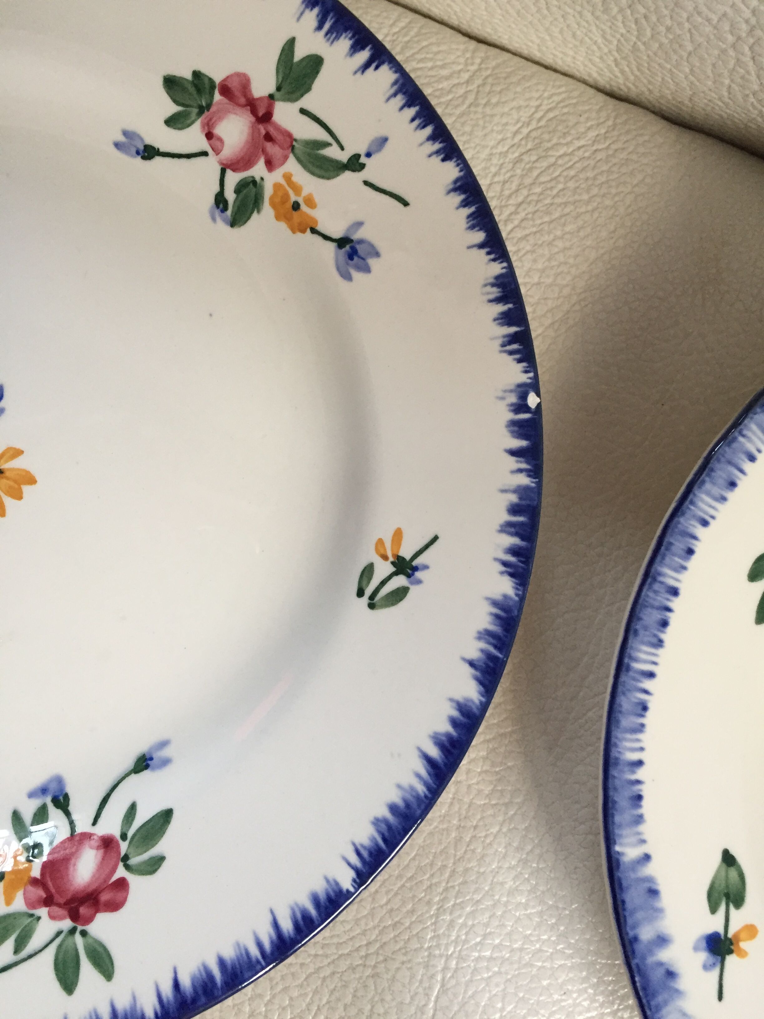 6 old flat plates Digoin Sarreguemines model Didier