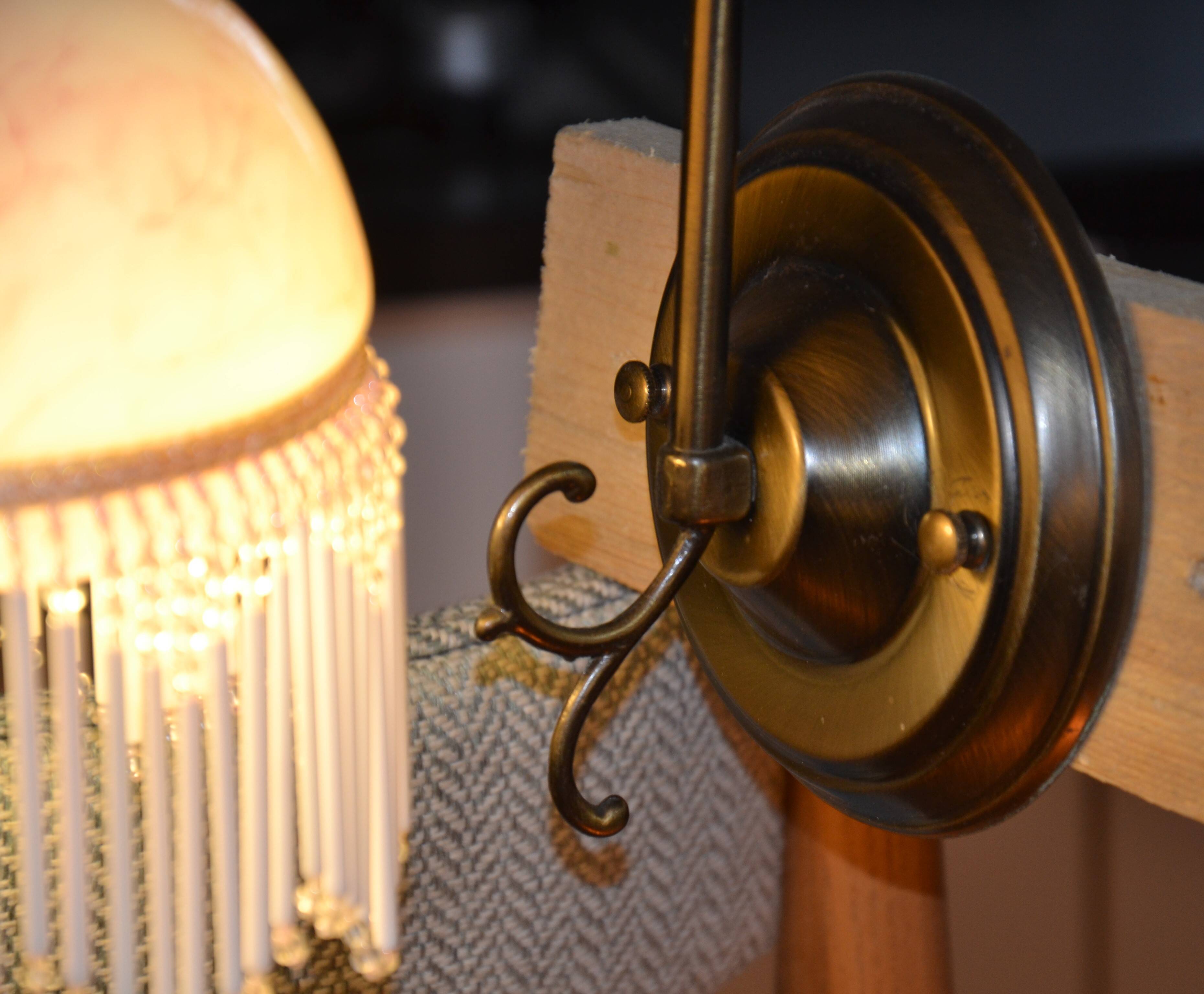 Opaline wall light with ceramic and glass pendants