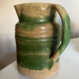 Pitcher in glazed earth of farm Dieulefit folk art early 20th