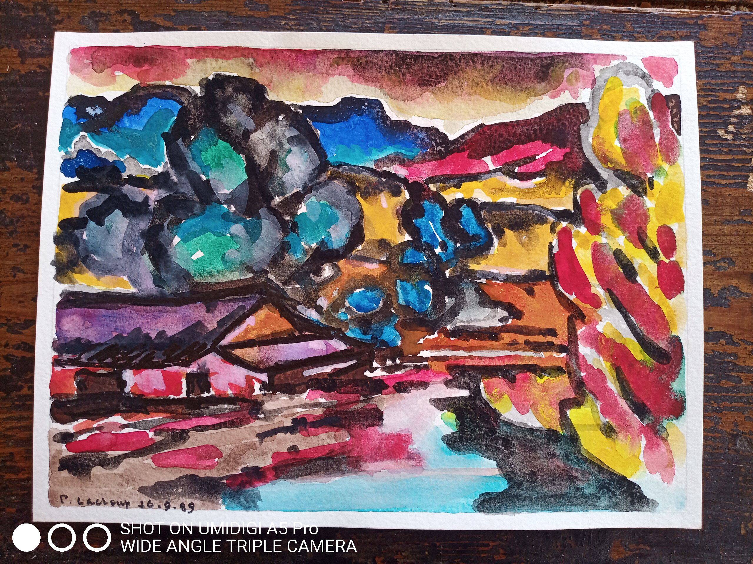 Pierre Lacroux (1909-1993) Gouache on paper 24 x 32 cm - from 1989 - (283)