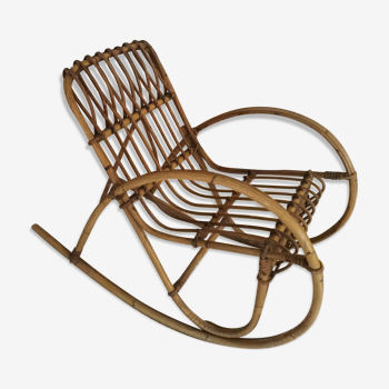 For child vintage rattan rocking chair