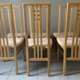 Magnificent set of 6 Italian high back dining chairs from the 20th century