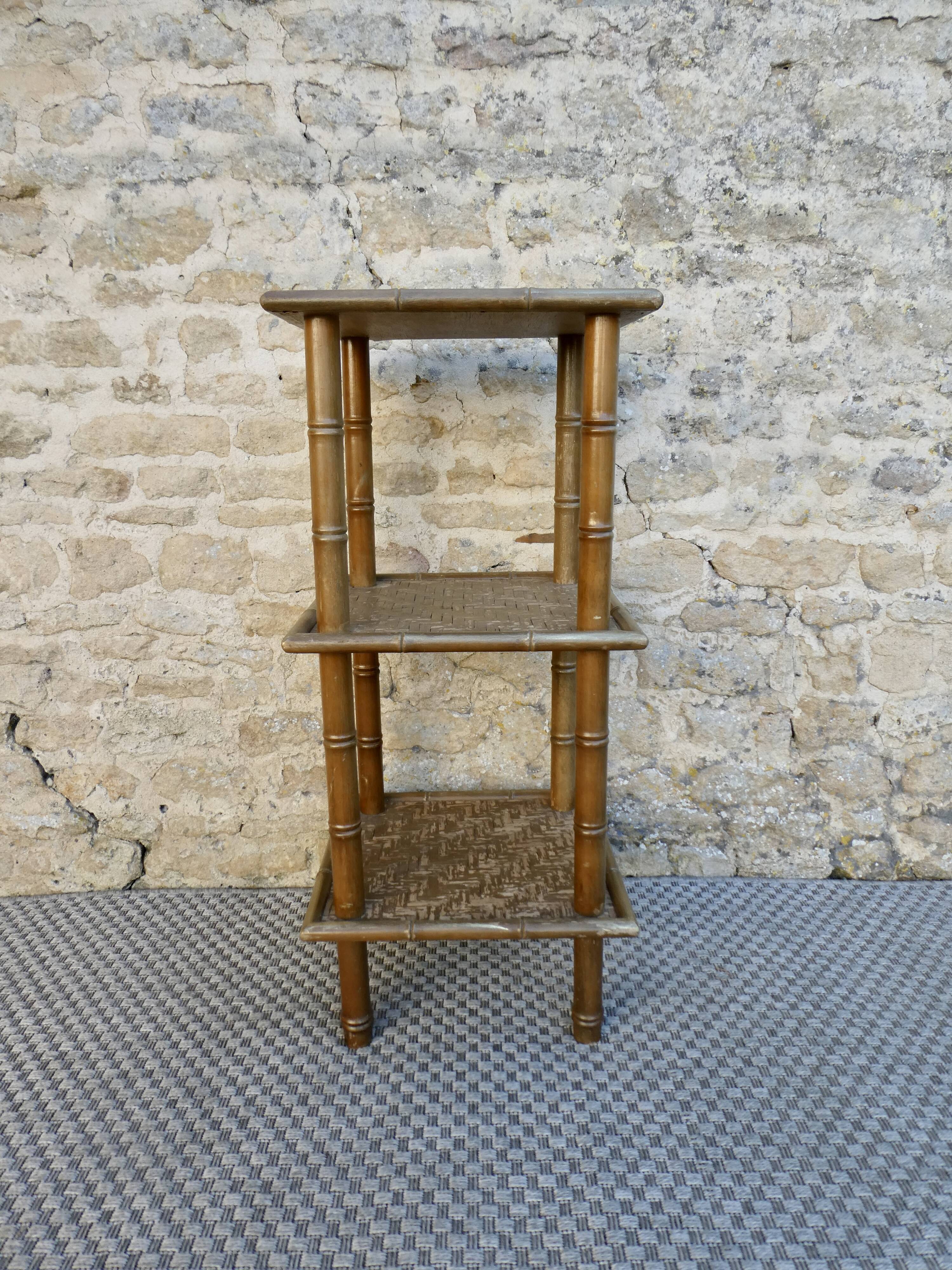Bamboo shelf and rattan weaving