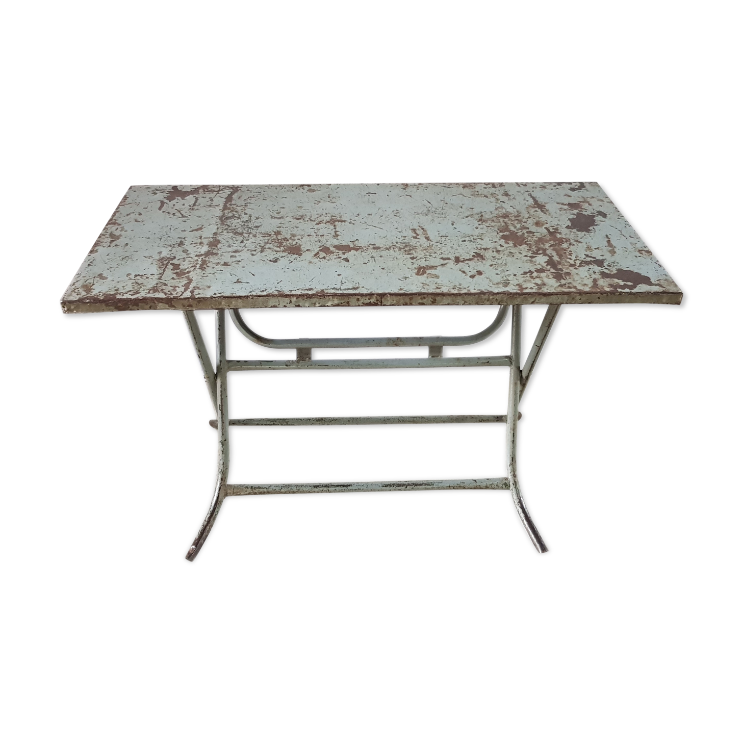 Old metal dining table