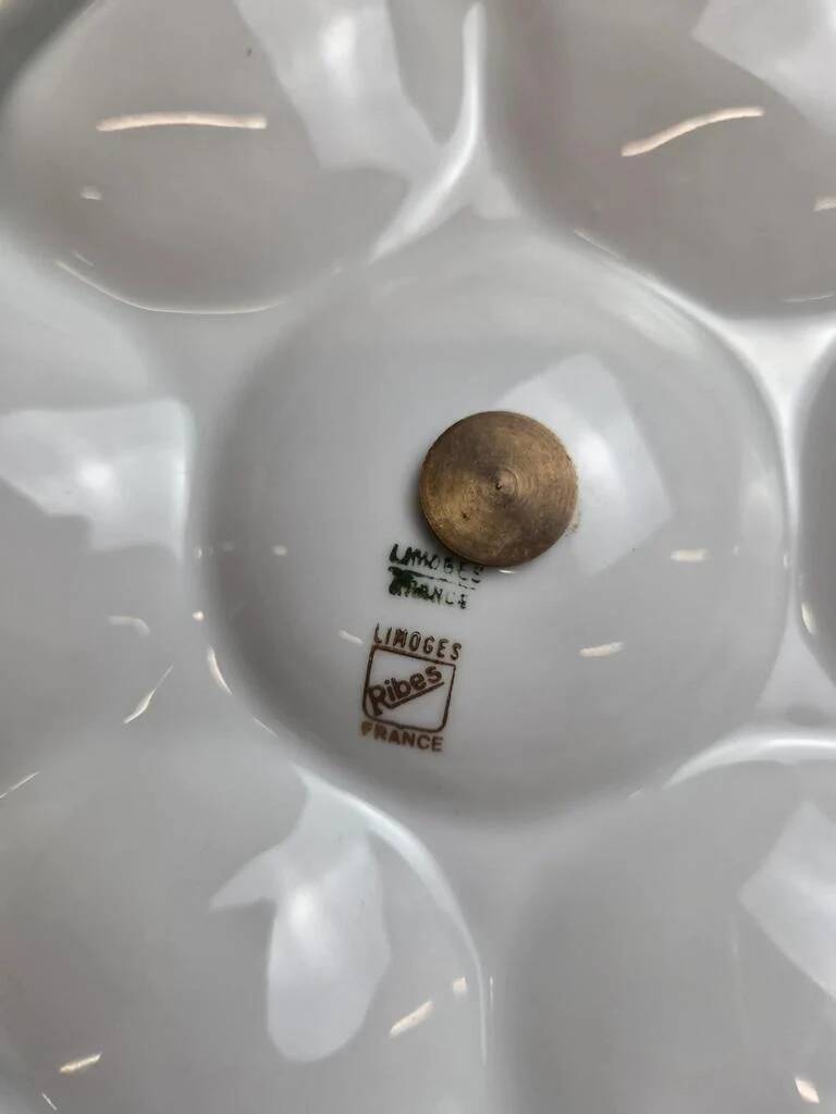Servant Limoges Ribes – Gilded porcelain 6 shells