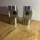 Pair of vintage stainless steel wall lights