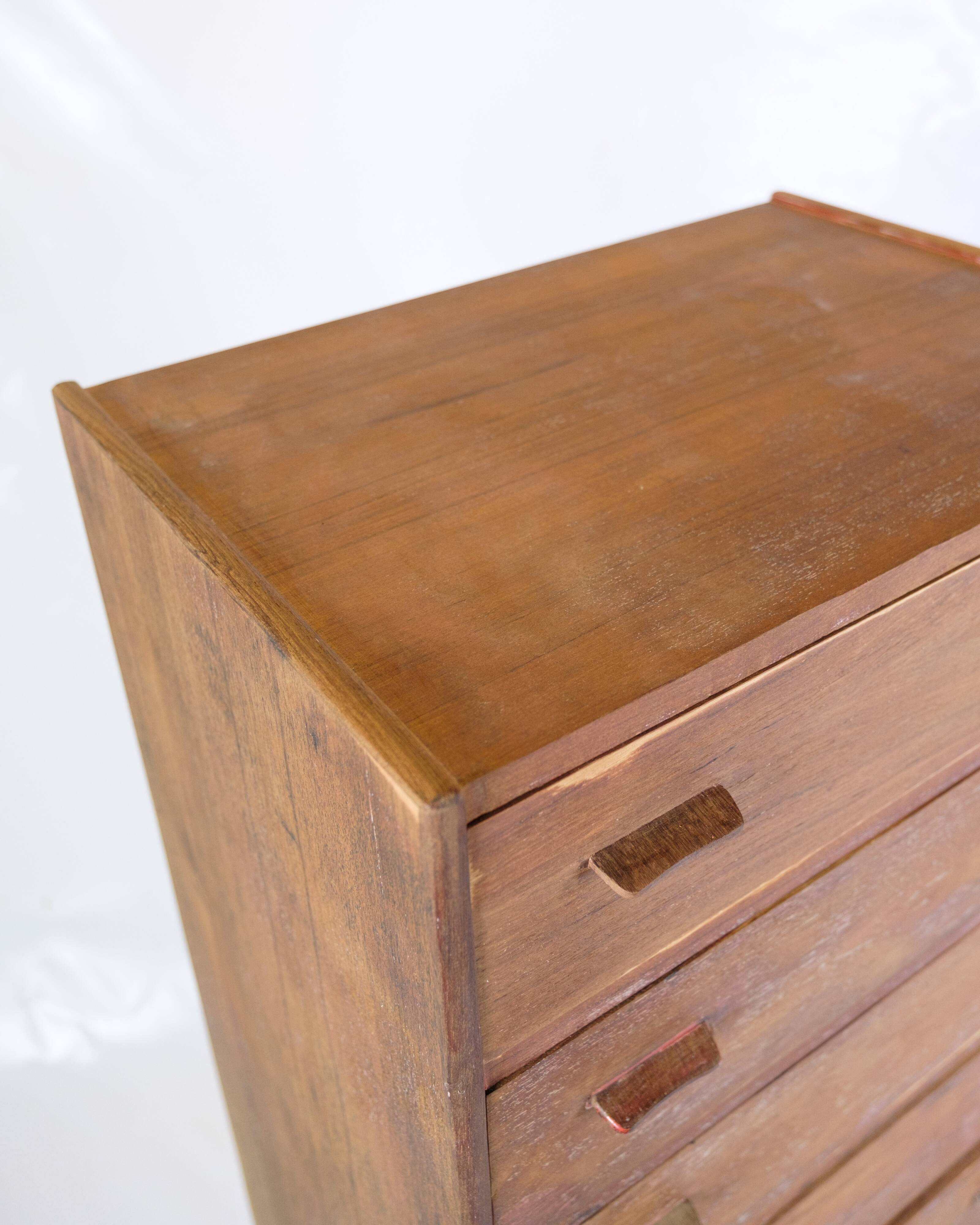 Chest Of Drawers Made In Teak With Oak Legs By Poul M. Volther From 1960s
