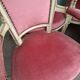 4 fauteuils Directoire en velours rose