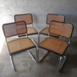 Set of 4 vintage Cesca B32 Marcel Breuer chairs