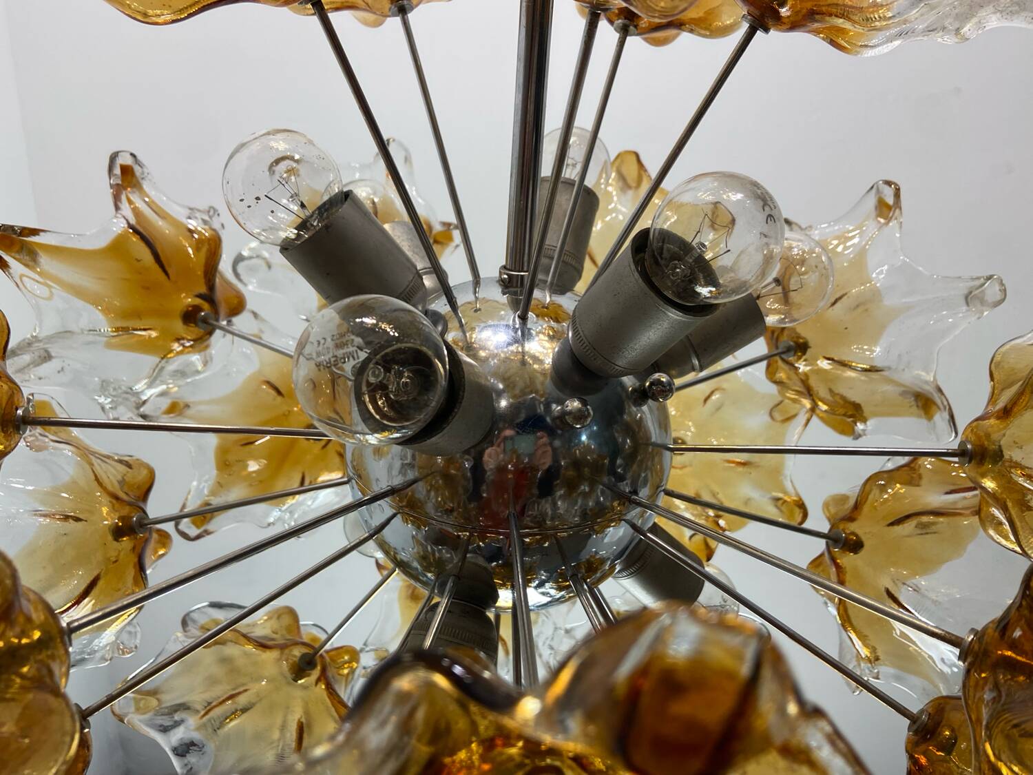 Lustre Spoutnik en verre de Murano