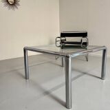 Antique glass and metal coffee table, Italian design from the 70s, vintage