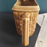 Rare French vintage rectangular Majolica pitcher