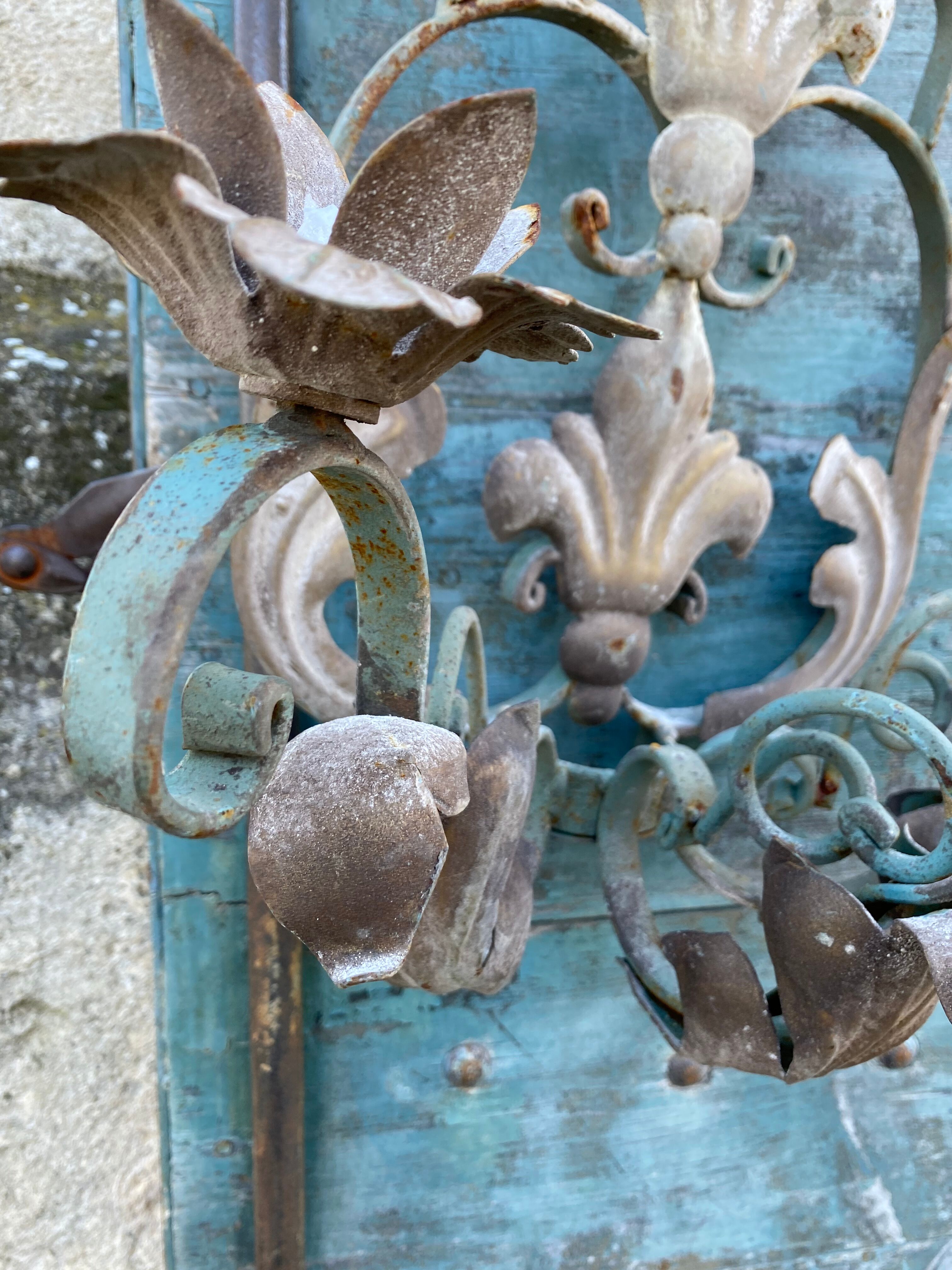 Pair of wrought iron wall lamps 1940