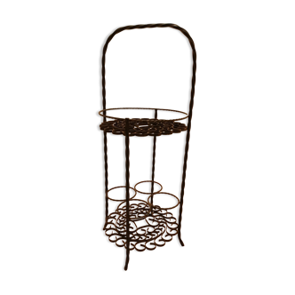 Round wrought iron serving trolley