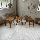 Set 3 rattan stools