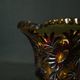 Bohemian cut crystal vase with Art Deco ruby red amber floral decoration