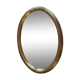 Oval mirror bevelled wood gold 80 x 55 cm