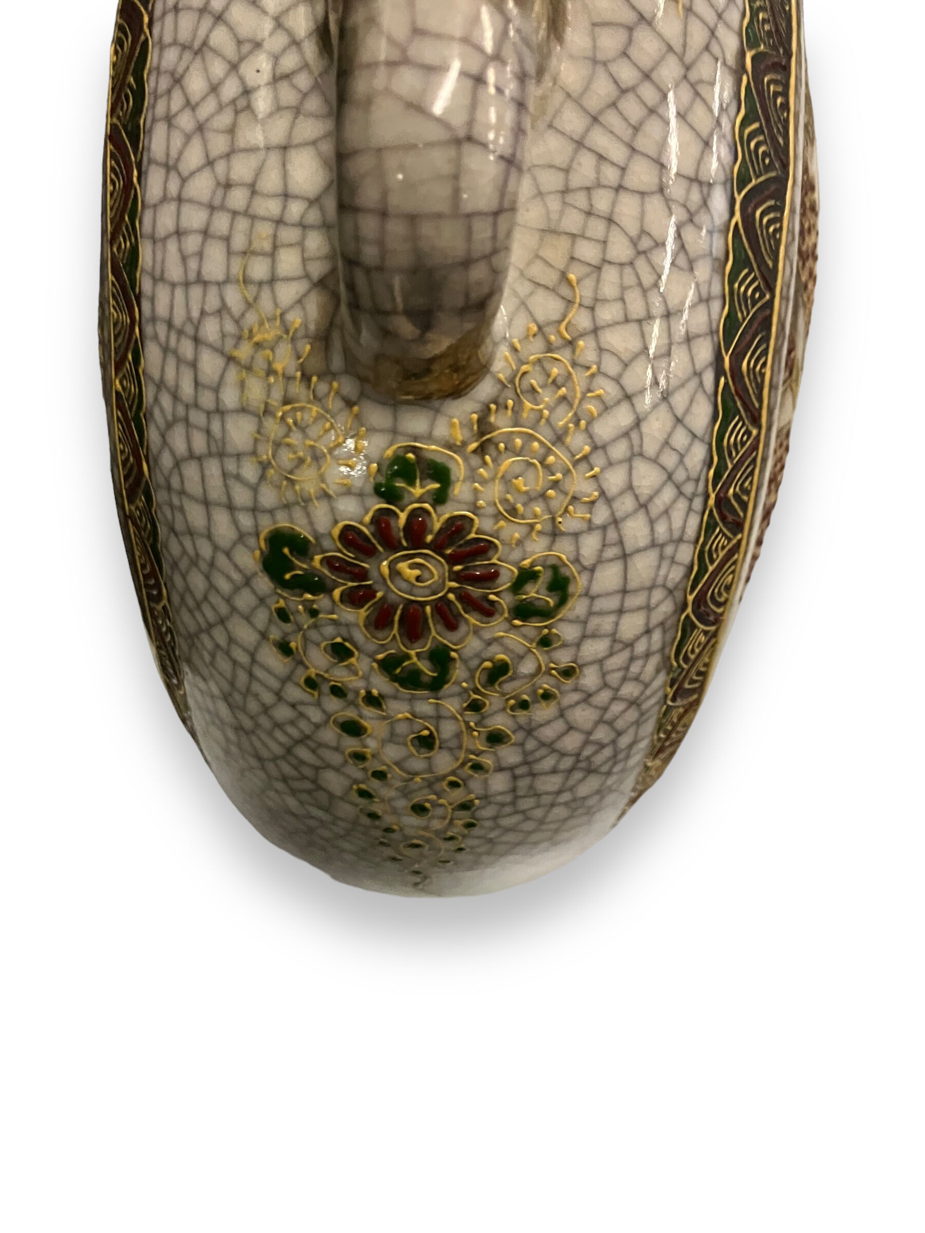 Pair of Japanese earthenware gourd vases from Satsuma