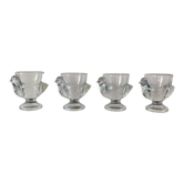 Set of 4 glass hens