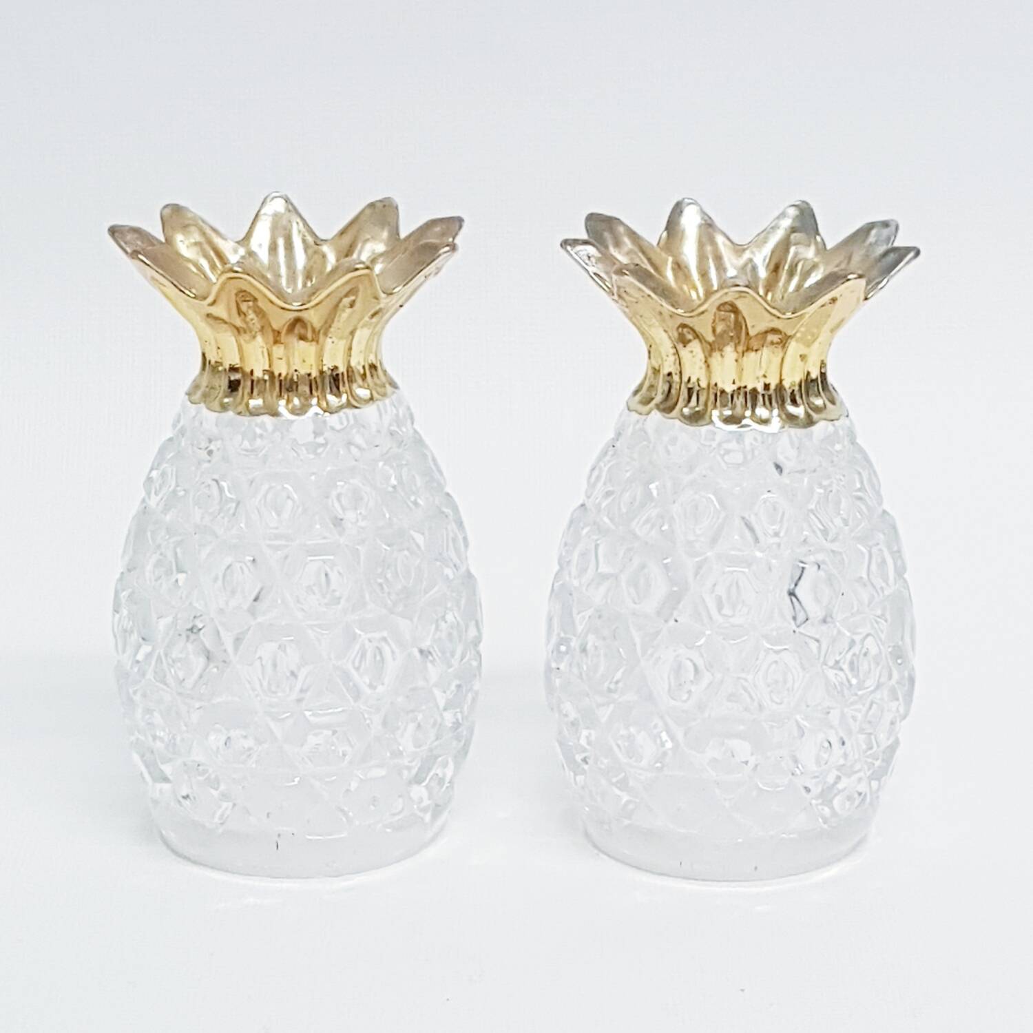 Glass pineapple salt & pepper shakers