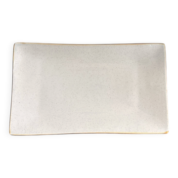 Vintage 1970s Mid-Century Enamelled Ceramic Rectangular Plate Dish