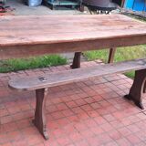 Farm table and pair of benches